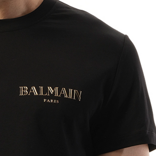 Balmain Vintage Gel T-Shirt in Black/Gold