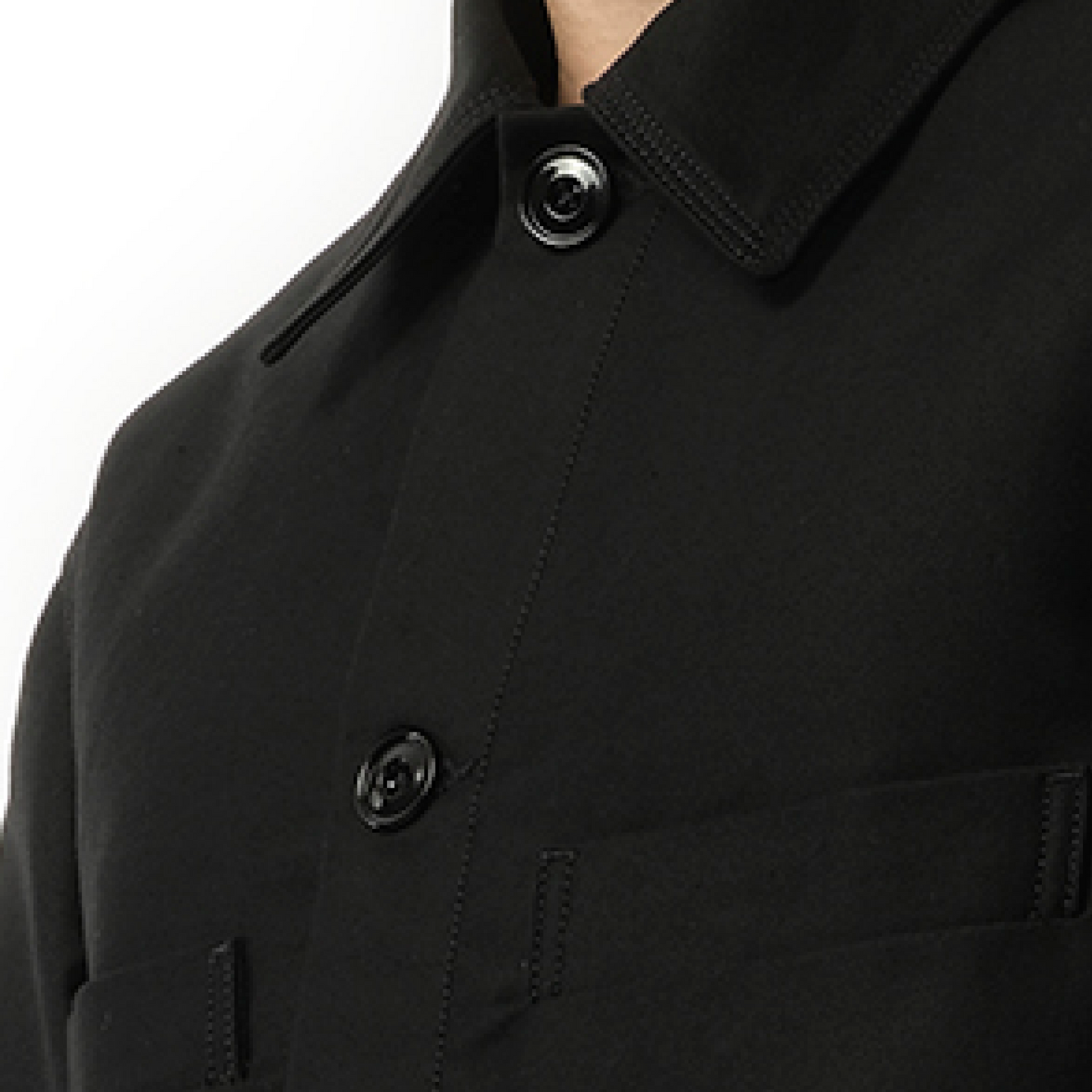 Twisted Sleeve Workwear Jacket in Black