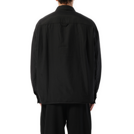 Silk Cotton Padded Shirt in Black