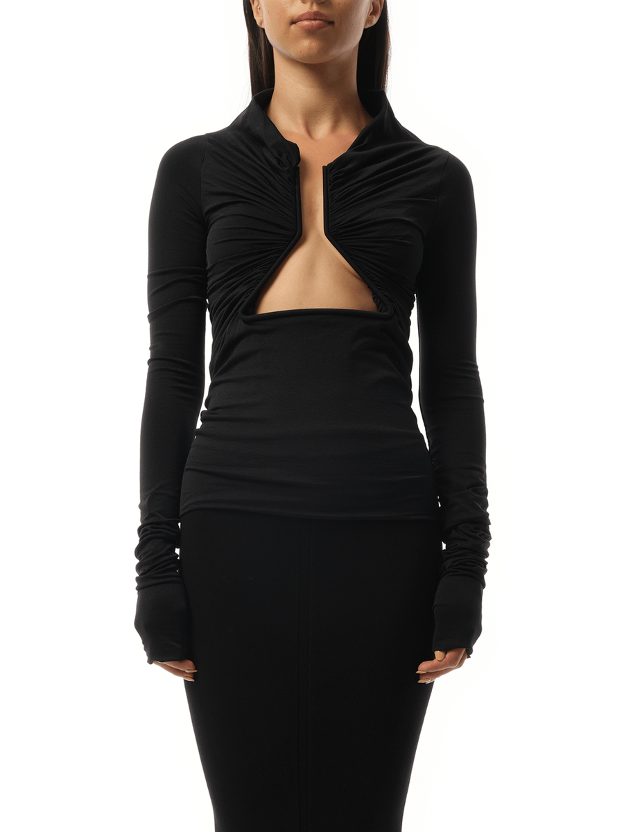 Rick Owens Jersey Long Sleeve Prong in Black