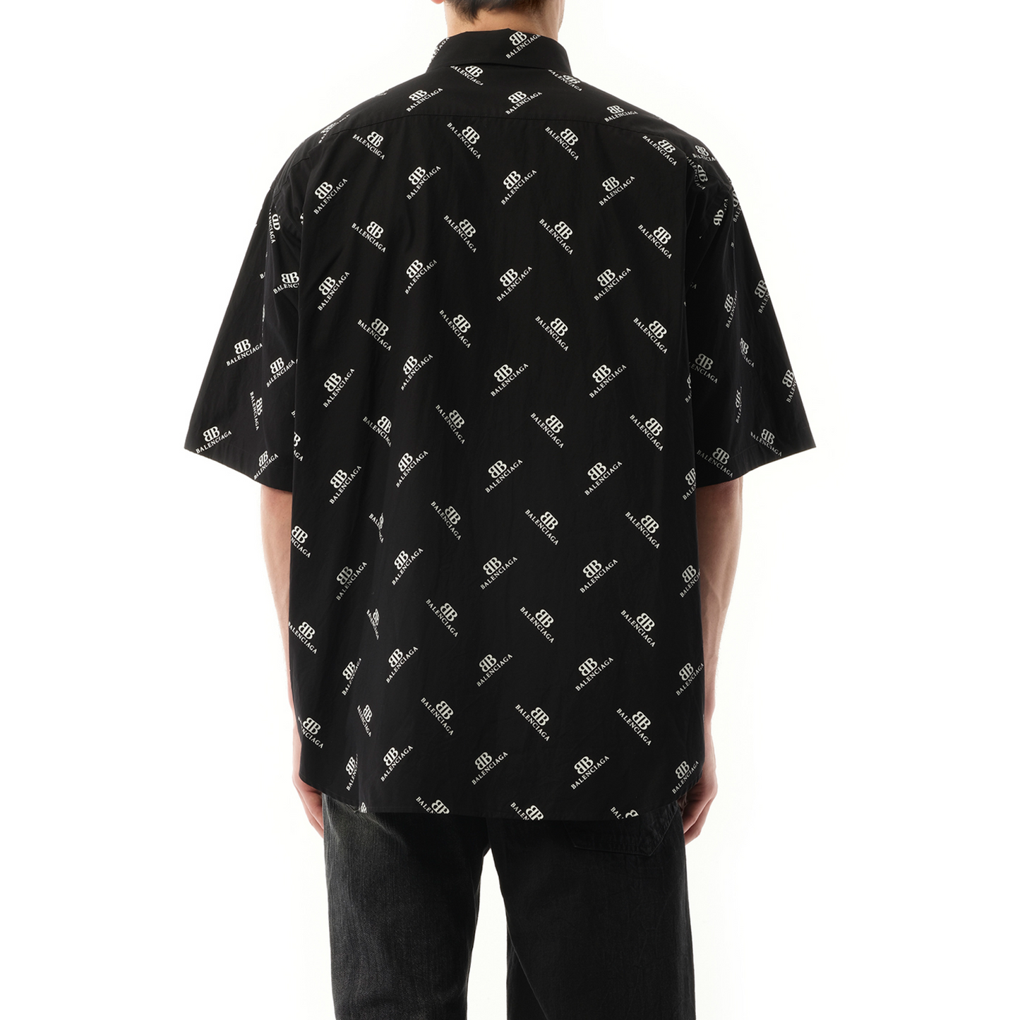 Monogram S/S Large Fit Shirt in Black/White