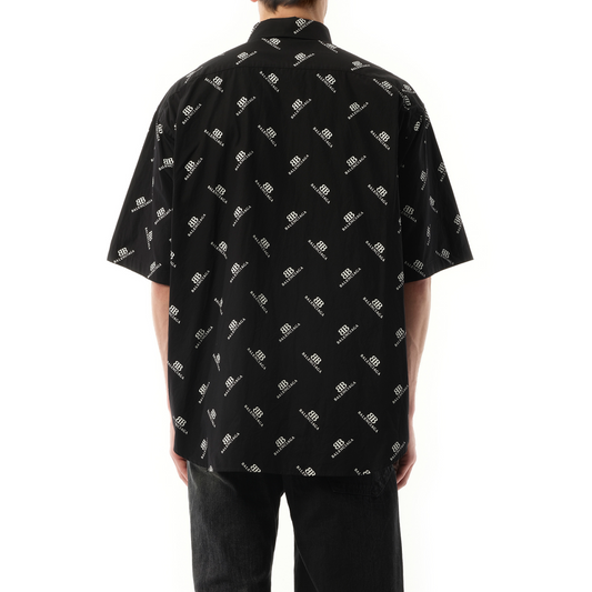 Monogram S/S Large Fit Shirt in Black/White