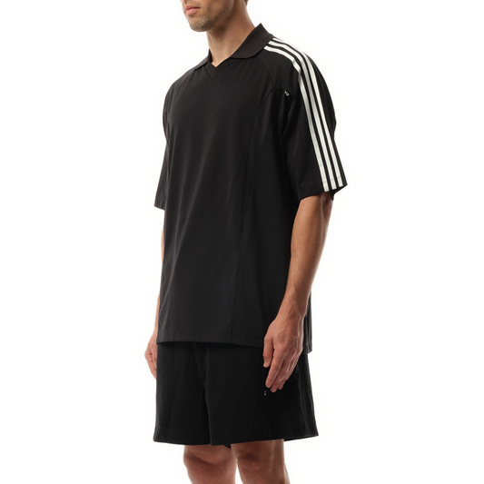 3 Stripe Football Jersey in Black