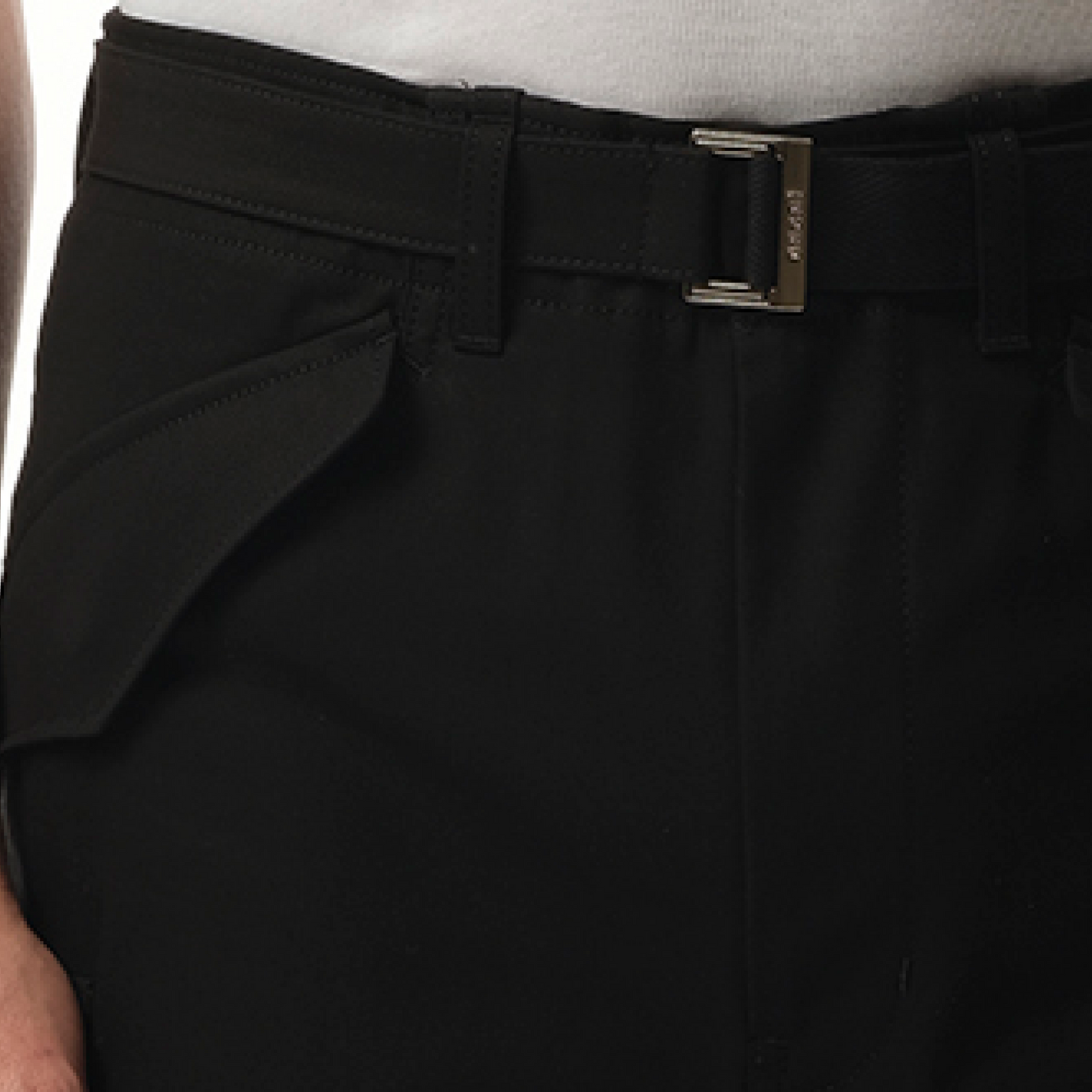 Cotton Twill Shorts in Black