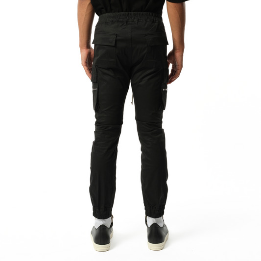 Cotton Poplin Mastodon Cargo Pants in Black