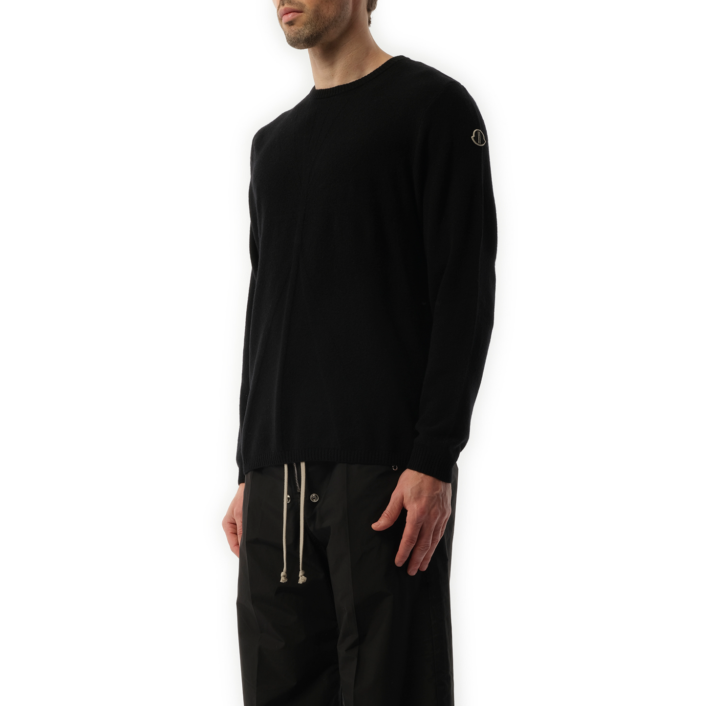 Rick Owens x Moncler Jumbo Round Neck Sweater in Black