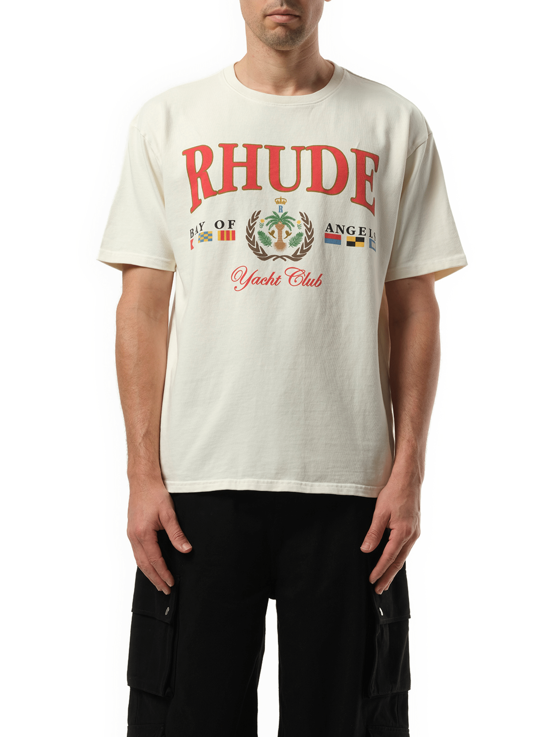 Rhude Bay of Angels Yacht T-Shirt in Vintage White