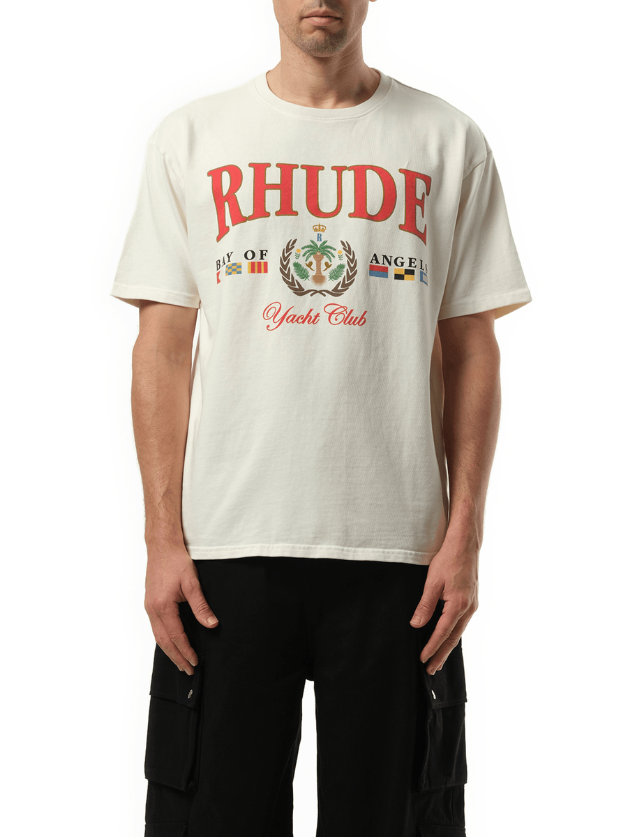 Rhude Bay of Angels Yacht T-Shirt in Vintage White