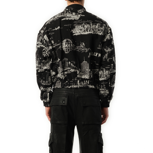 LA Landmark Tapestry Bomber Jacket in Black