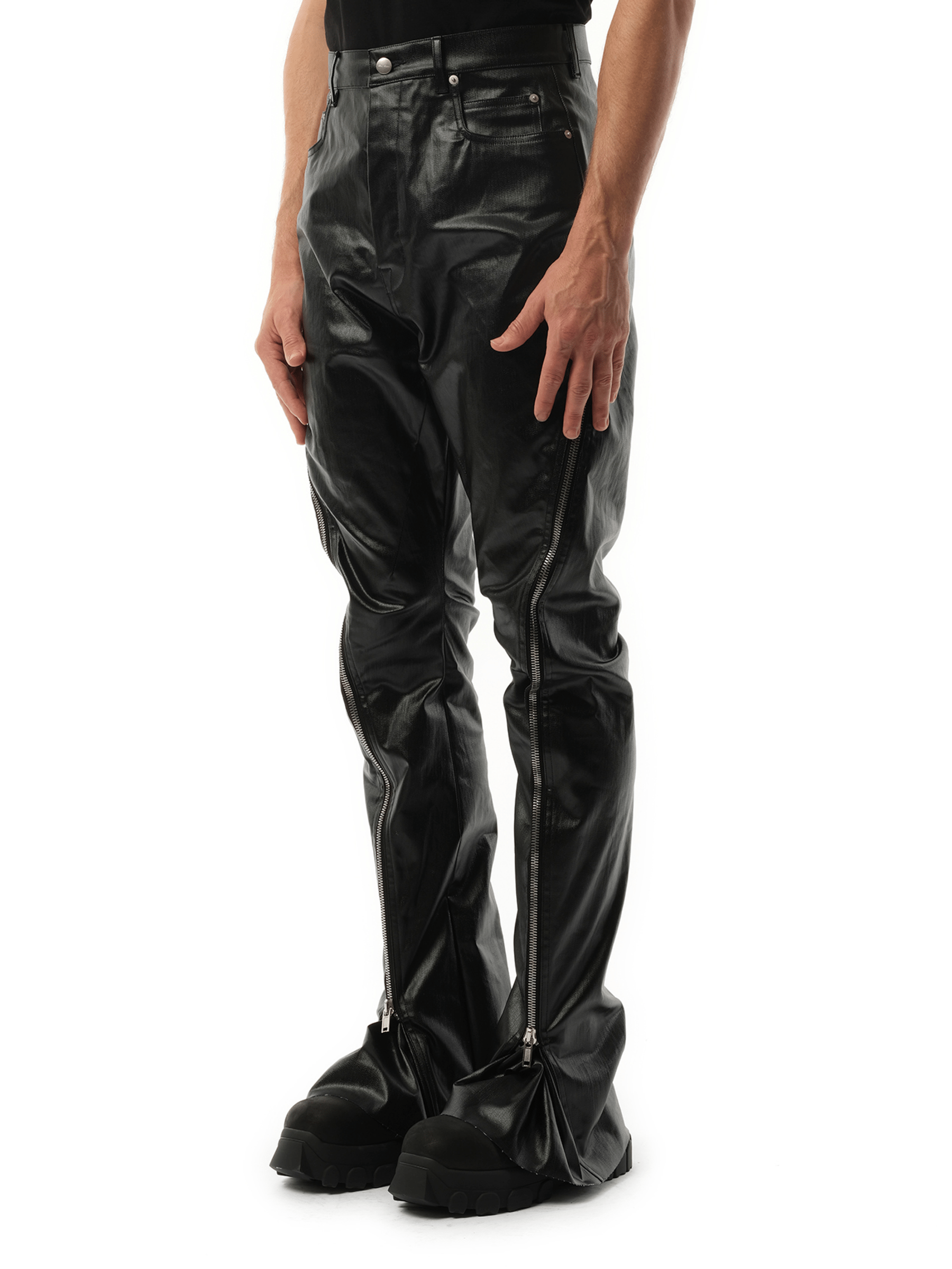 Rick Owens Coated Denim Bolan Banana in Black