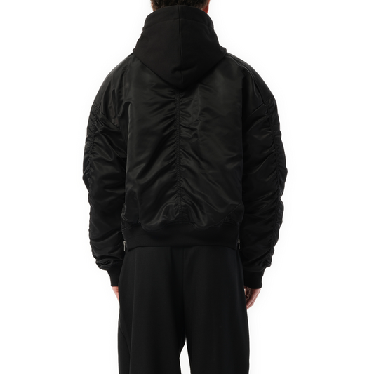 Hood Detachable MA-1 Blouson in Black