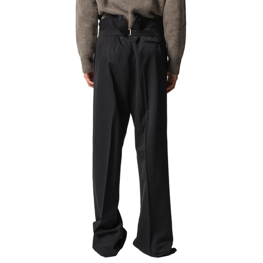 Wool Barathea Pants in Black