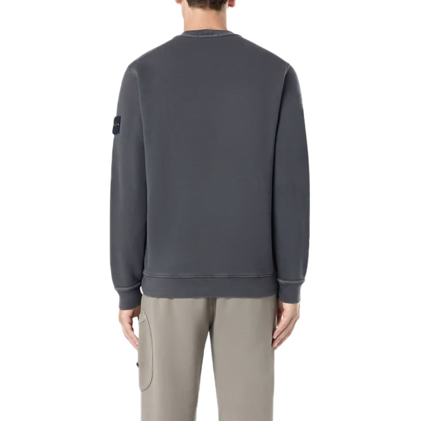 Diagonal Fleece Sweatshirt in Lead Grey