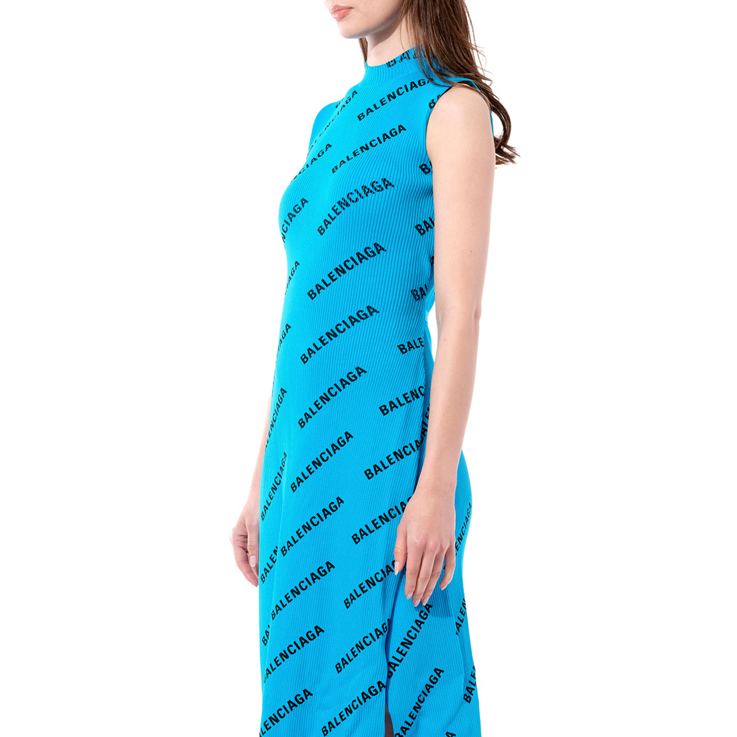 Sl Logo Wrap Dress in Turq