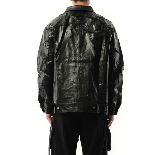 Megacrust Jumbo Denim Jacket in Black