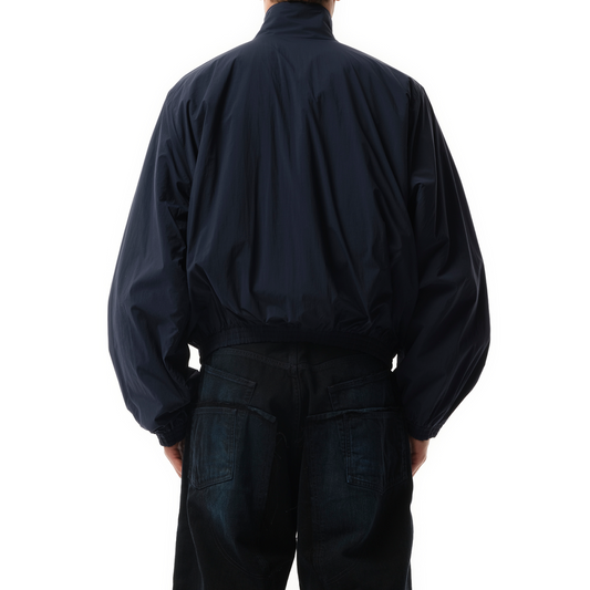 Washed Nylon Tracksuit Jacket in Navy