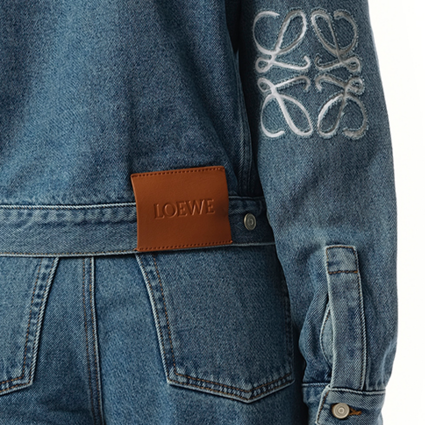 Anagram Denim Jacket in Mid Blue