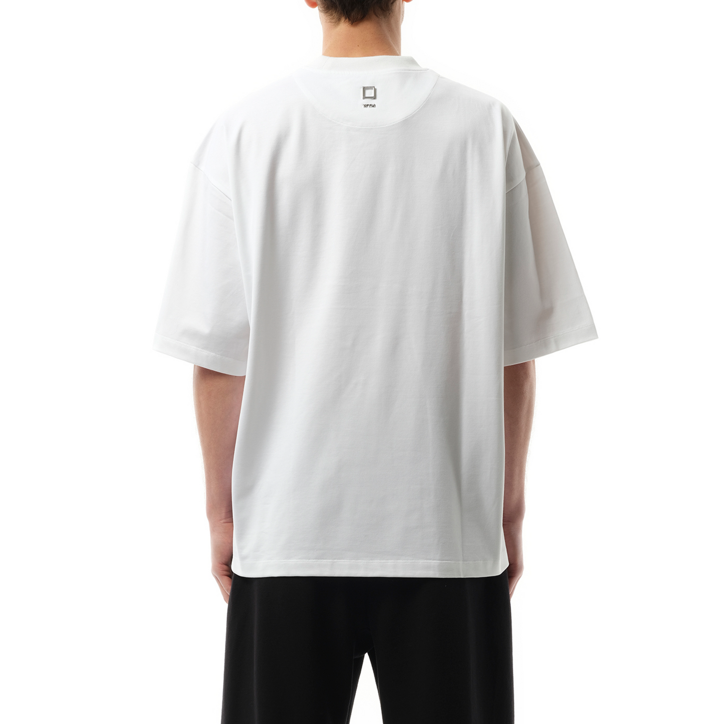 Square Embroidery T-Shirt in White