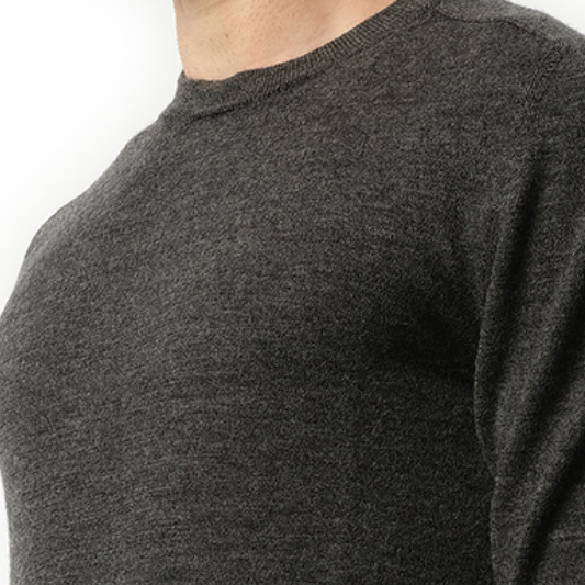 Elbow Patch Knit Sweater in Charcoal