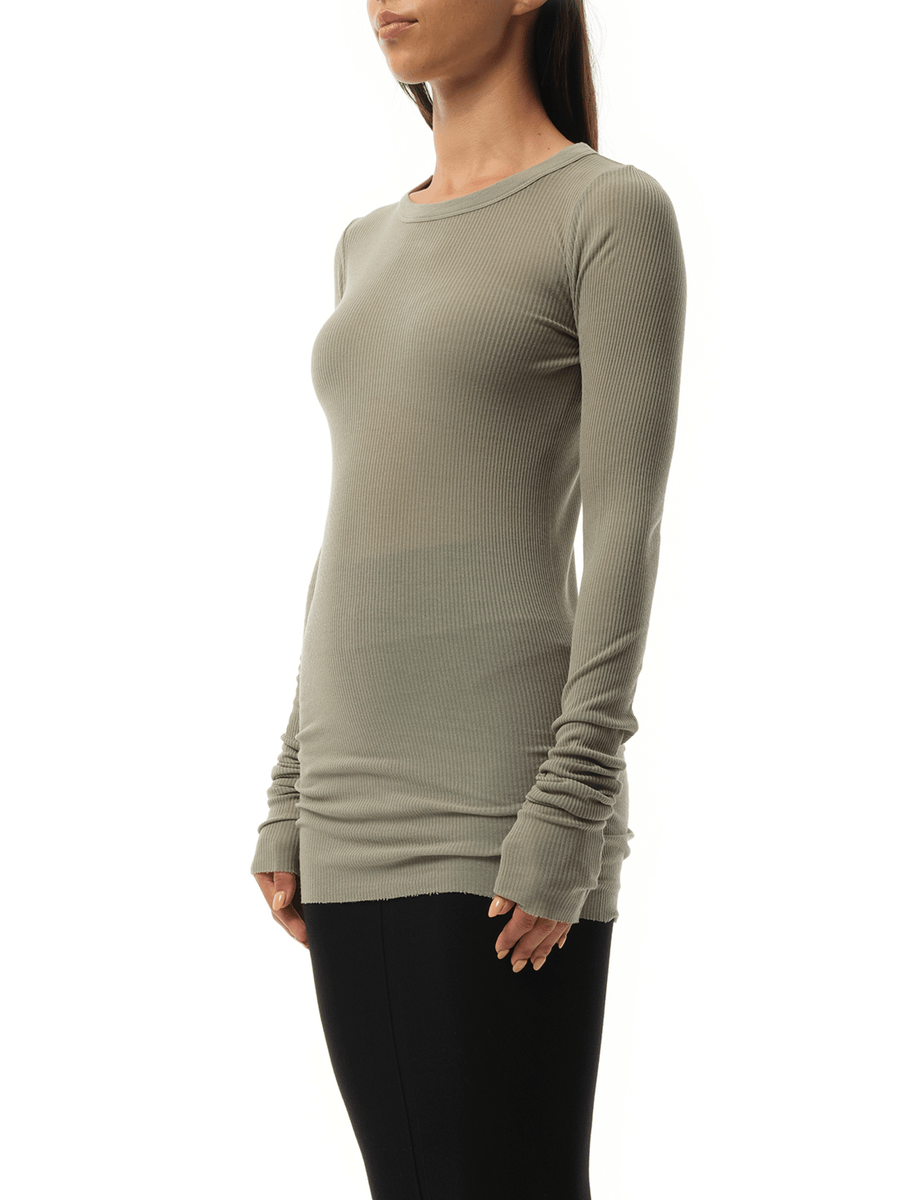 Rick Owens Rib Long Sleeve T-Shirt in Celadon