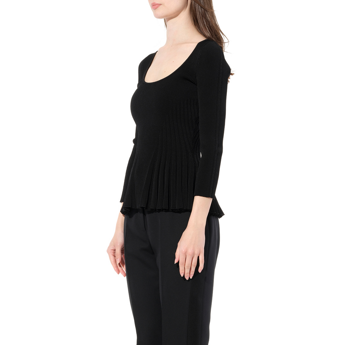 Scoop Pplm V Knitwear in Black