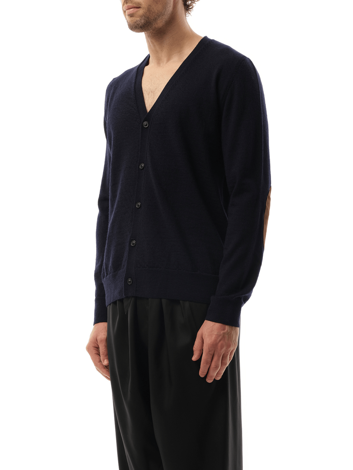 Maison Margiela Wool Cardigan in Dark Blue