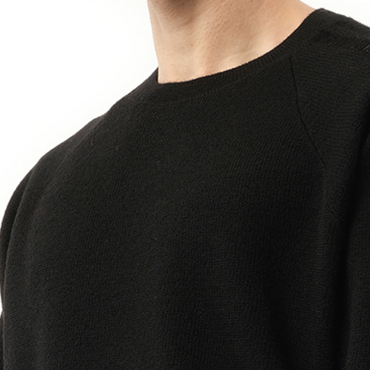 3 Stripe Knit Sweater in Black