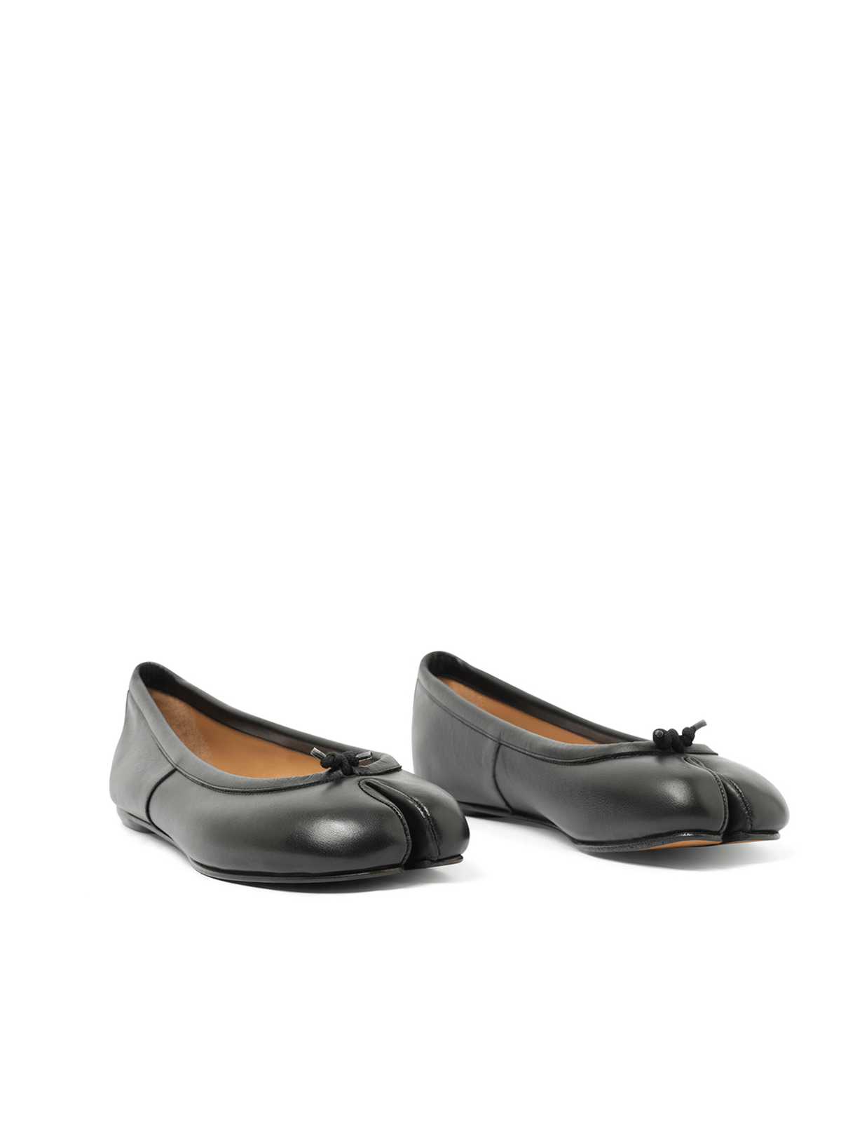 Tabi Flat Ballerina in Black Front View | MAISON MARGIELA