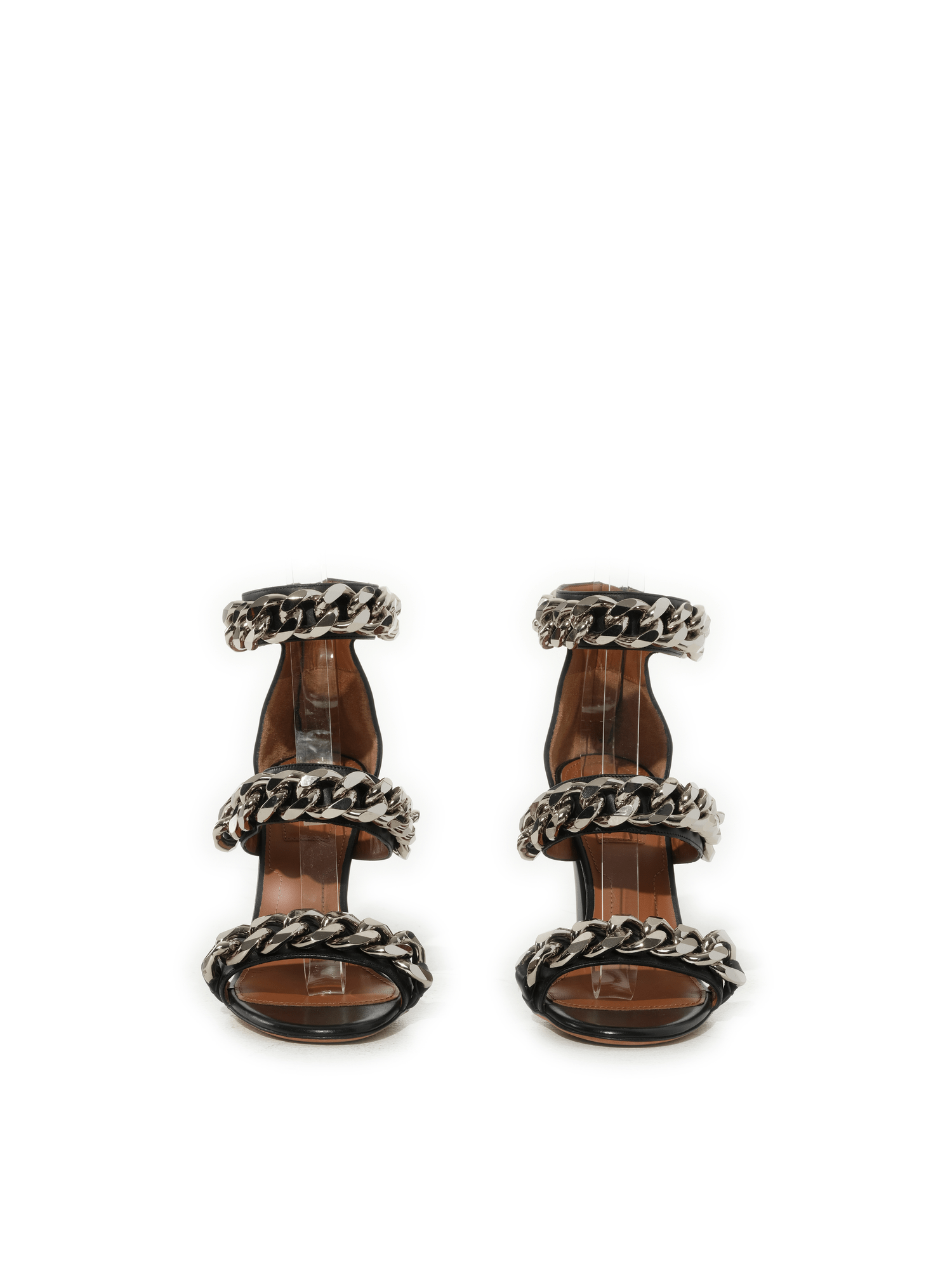 3 Chains Sandals in Black Front View | GIVENCHY