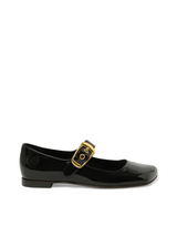 Polly Flat Sandals in Black Side View | CHLOE