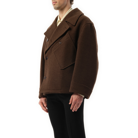 Dispatch Peacoat in Brown Chine