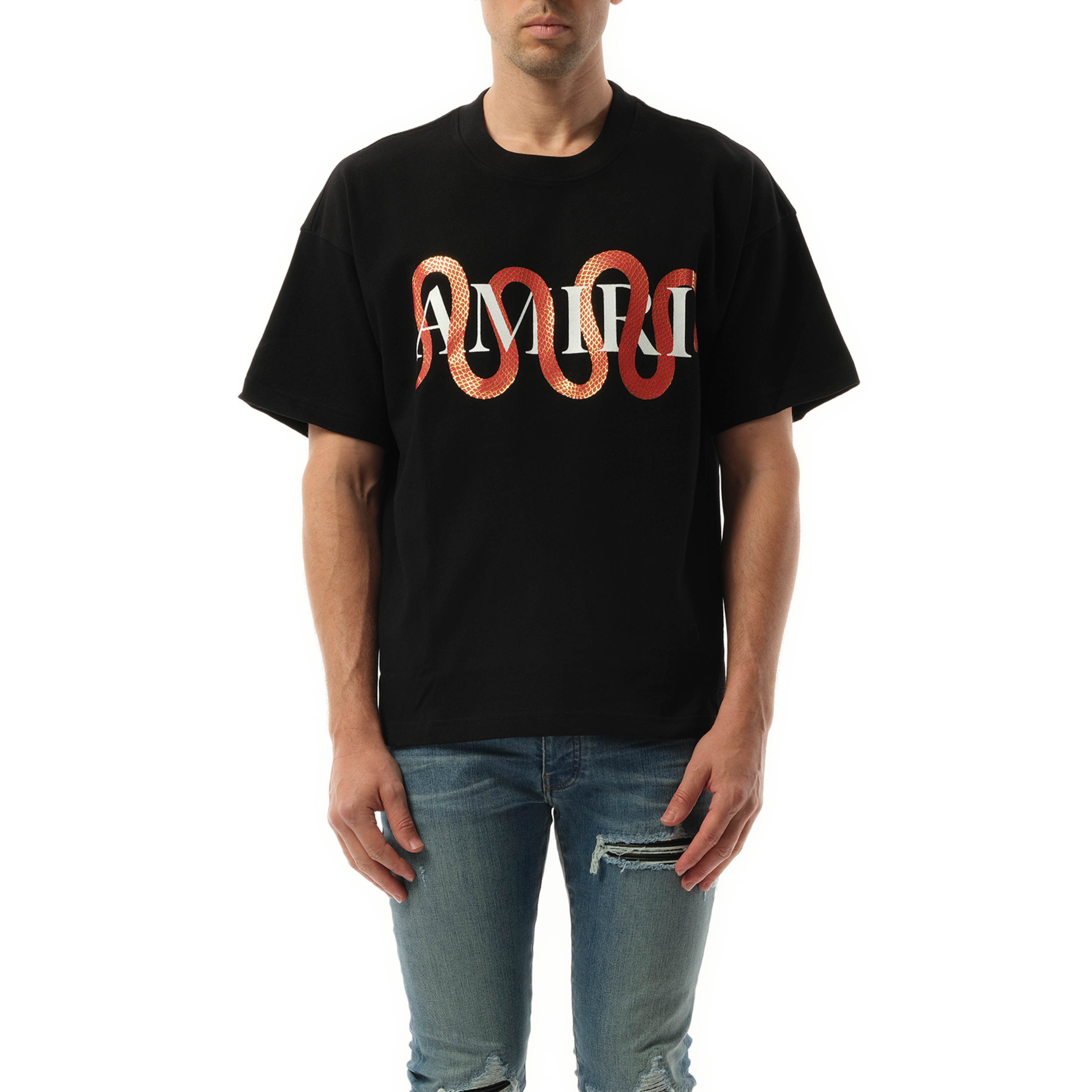 Amiri Snake T-Shirt in Black