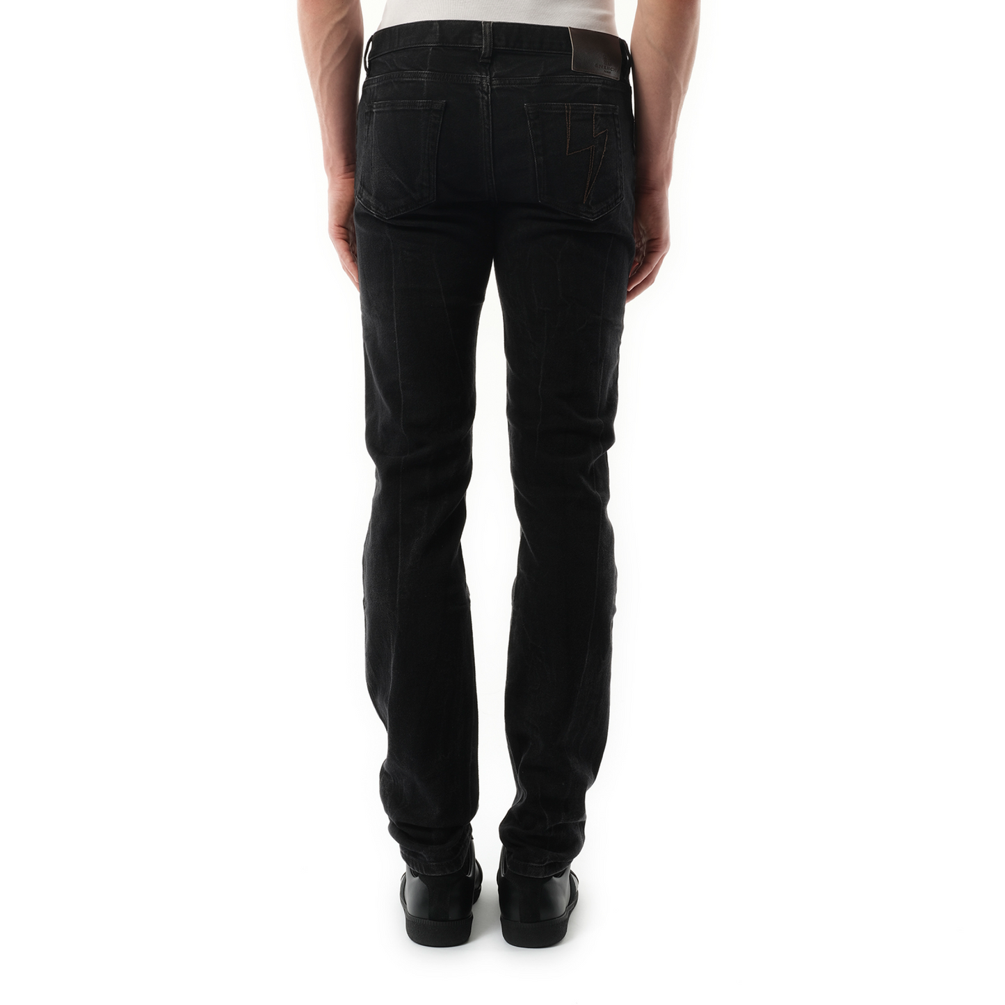 Slim Fit Jeans in Black/Grey