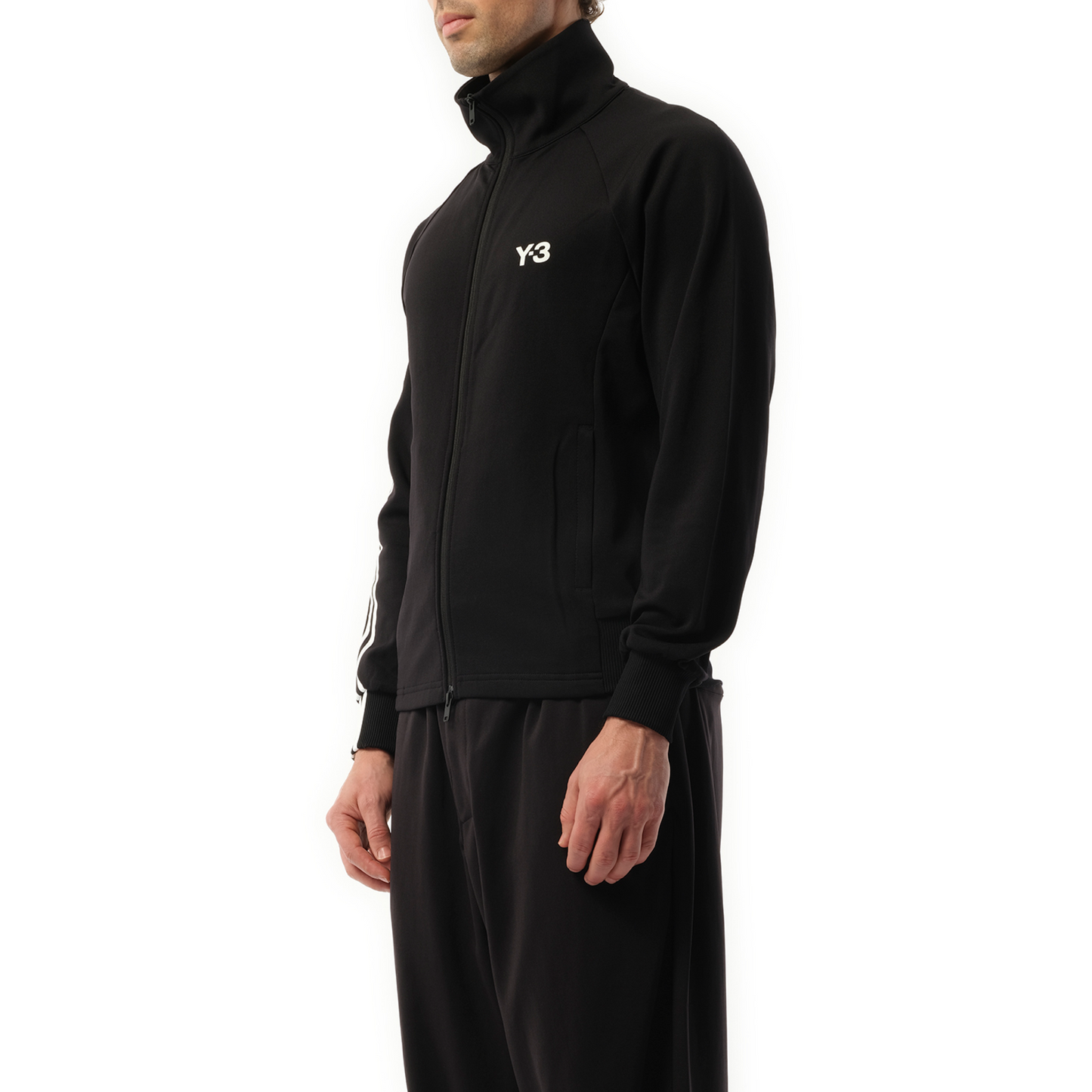 3 Stripe Track Top in Black