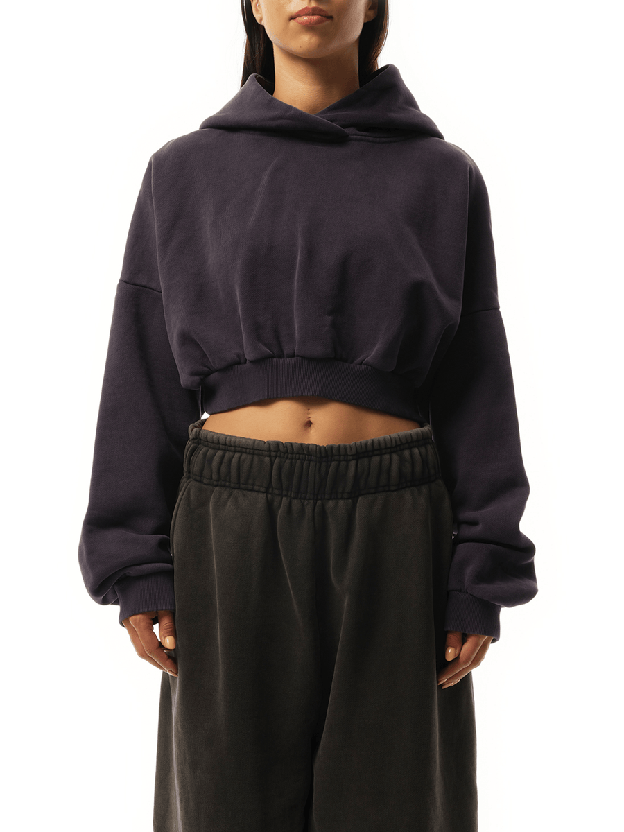 Entire Studios Cropped Heavy Hood in Ink
