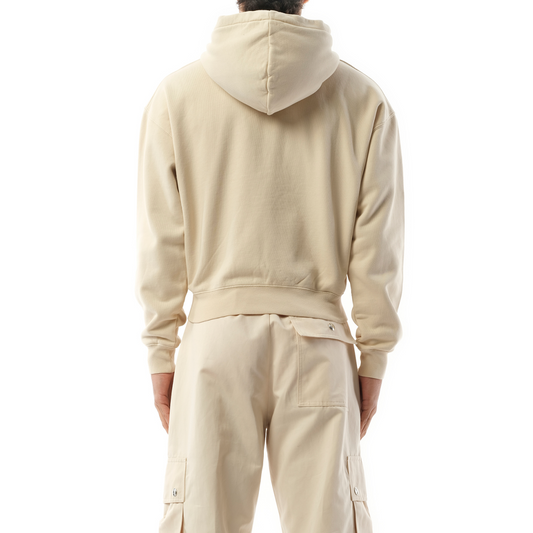 Le Hoodie Zip Gros Grain in Beige