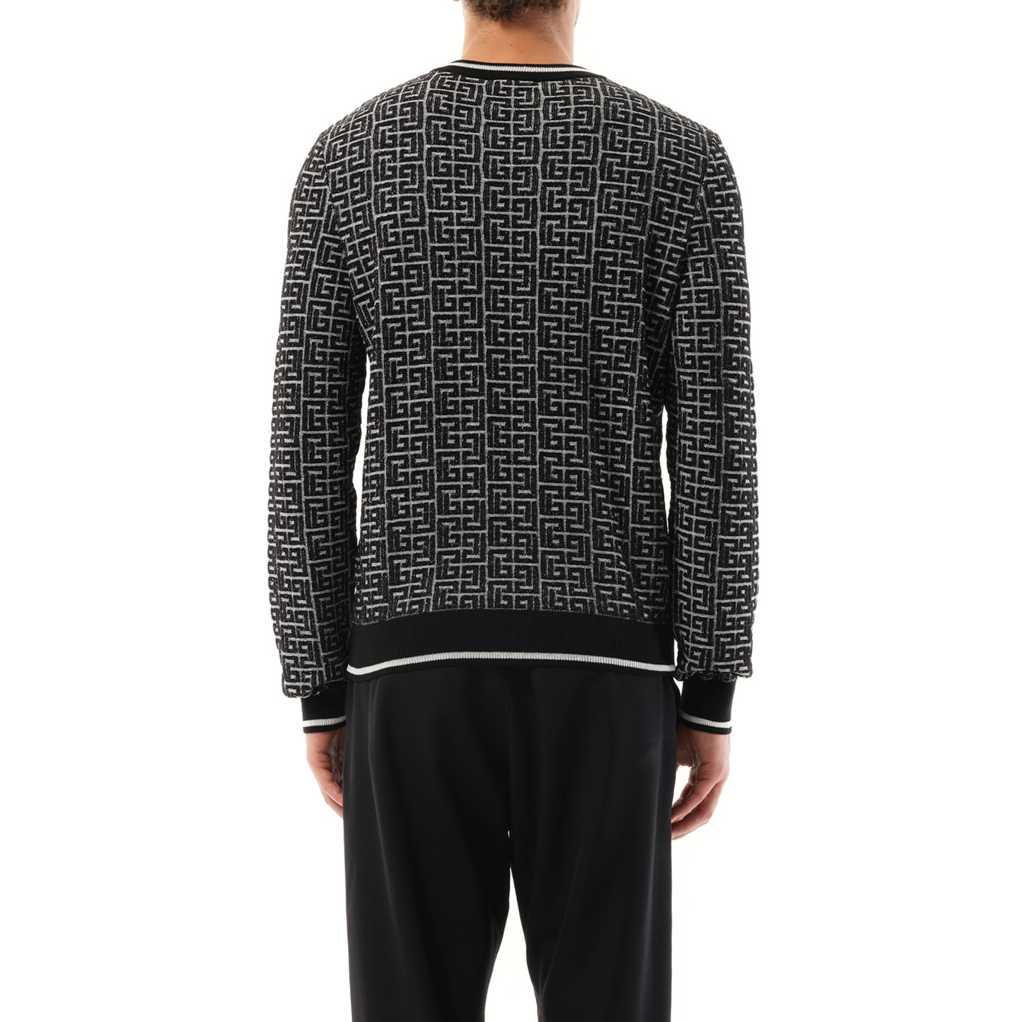 3D Monogram Vanise Knit Sweater in White/Black