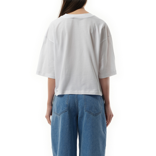 Cropped Logo T-Shirt in Lily White