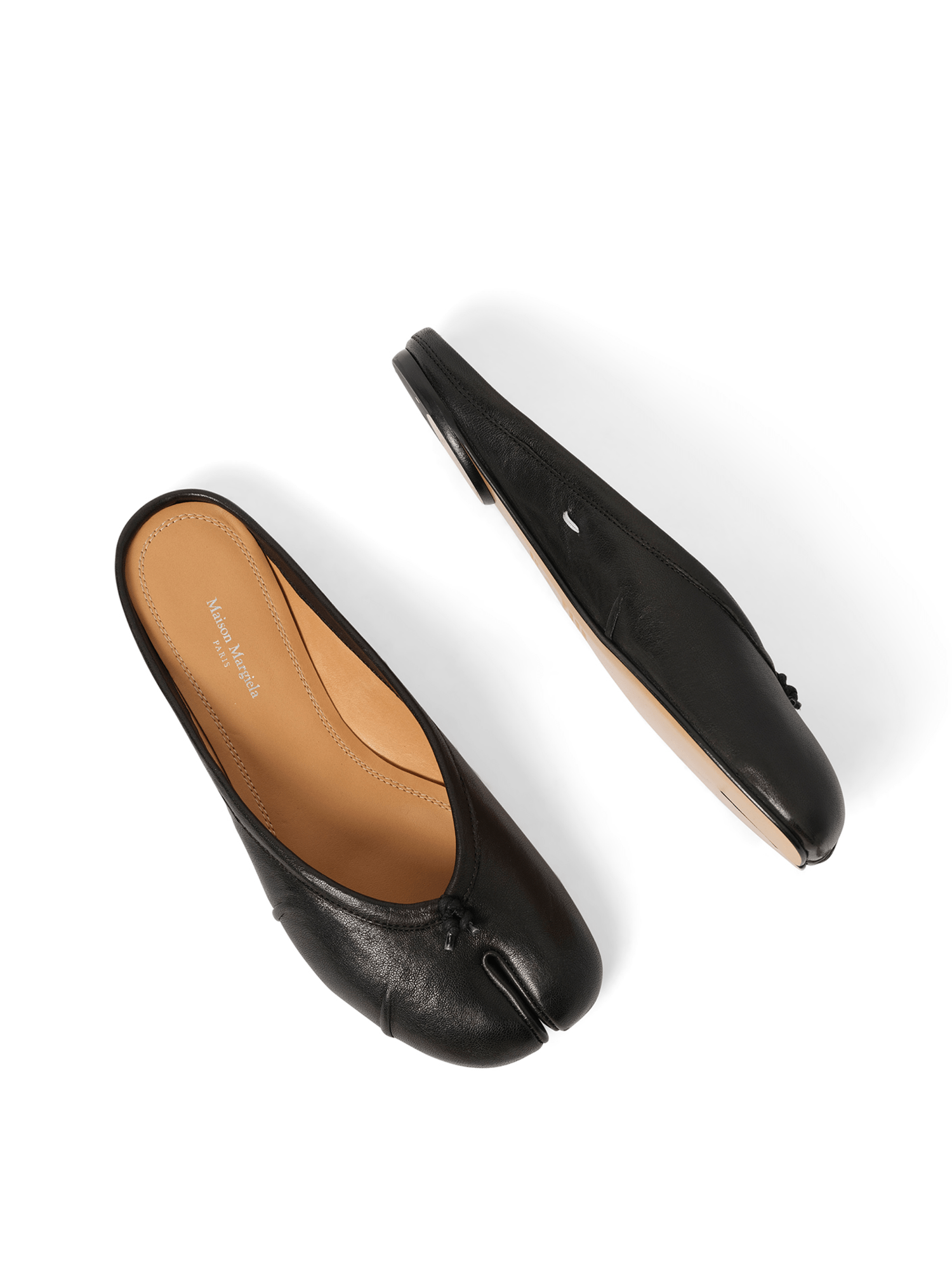 Tabi Ballerina Mule in Black Top View | MAISON MARGIELA