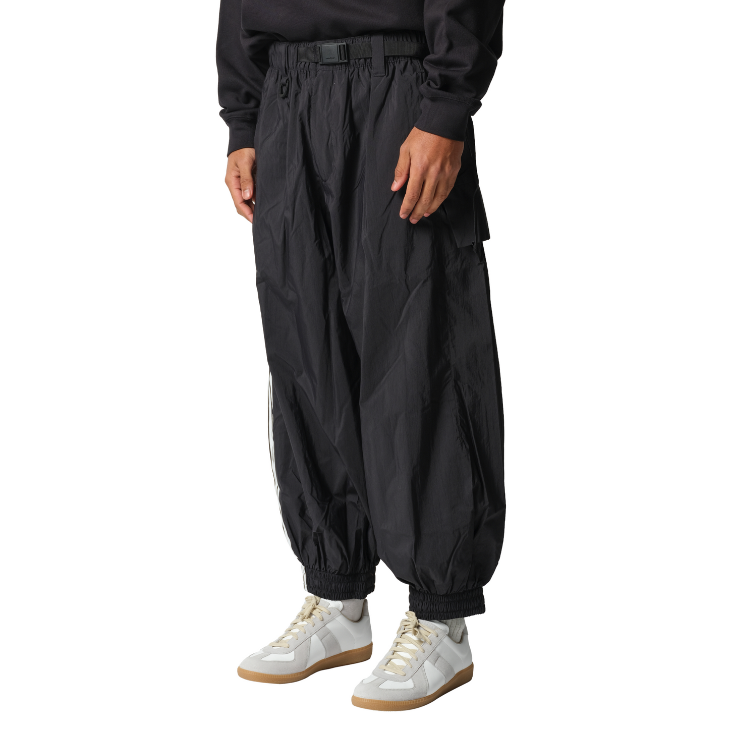 3 Stripe Nylon Pants in Black