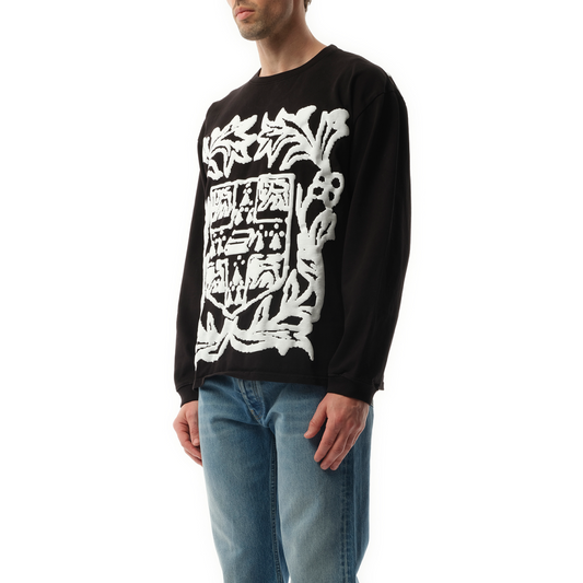 Rhude Long Sleeve T-Shirt in White/Black