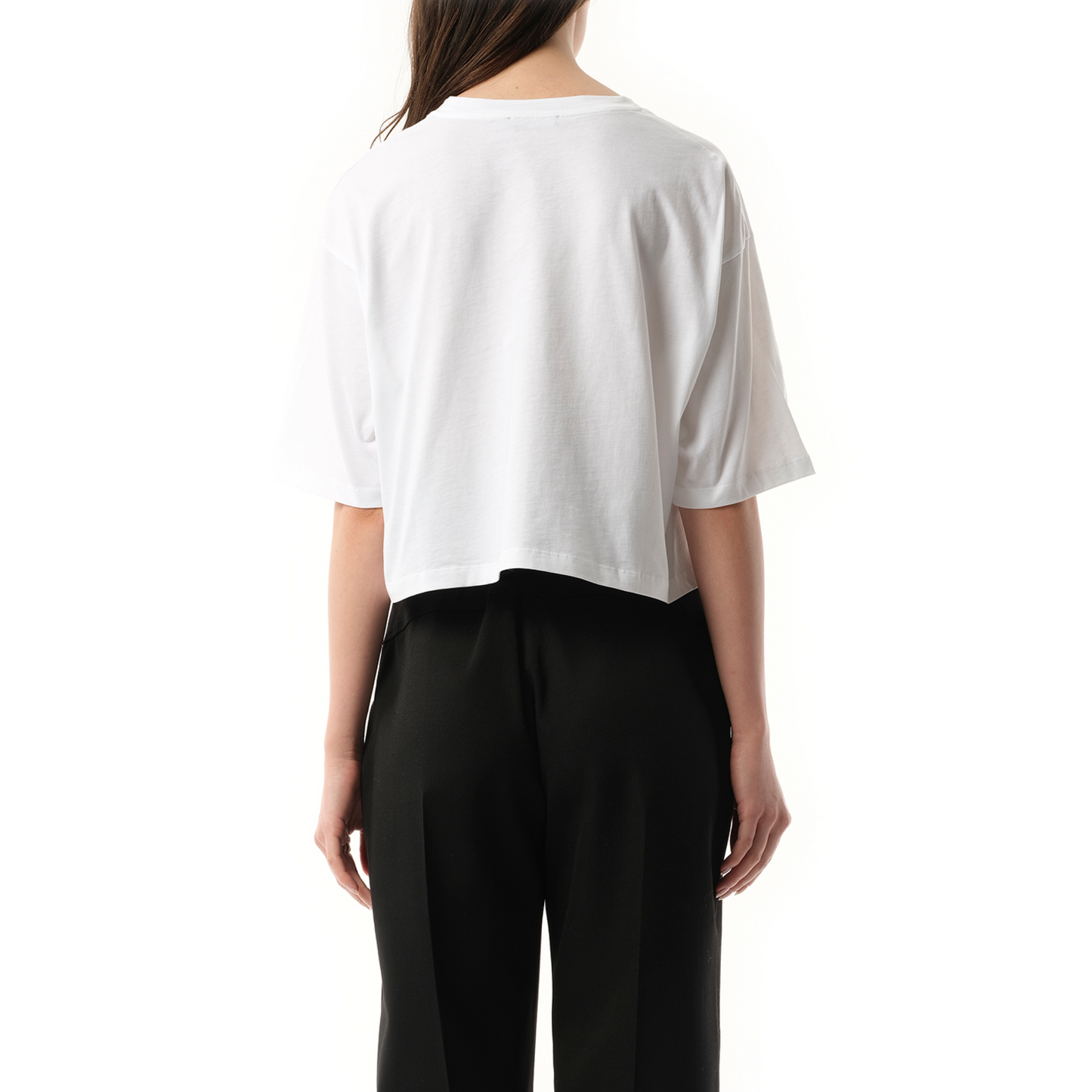 Balmain Signatured Embroidered Crop Top in White/Black