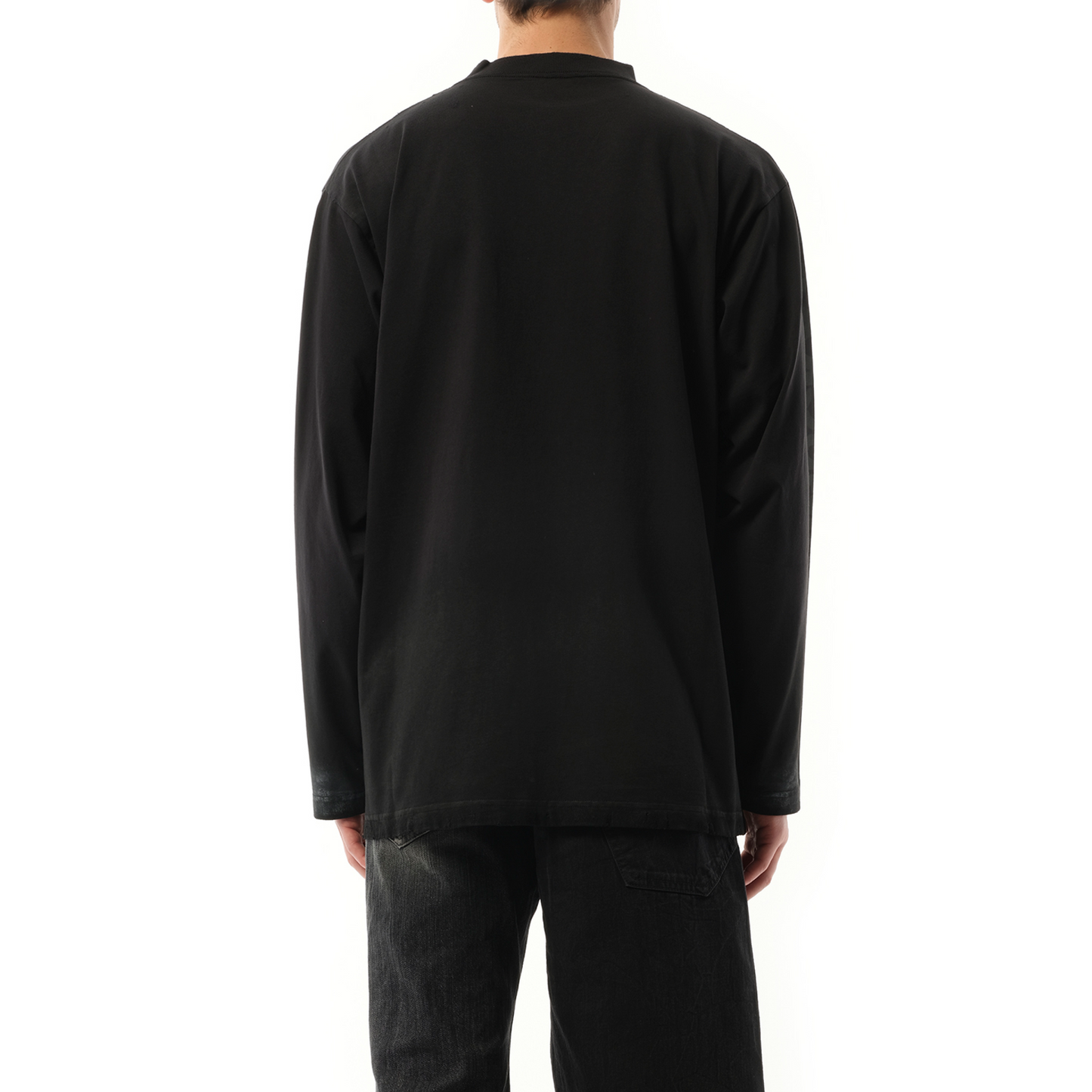 3B Stencil Oversized Long Sleeve T-Shirt in Black