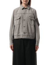 Sacai Denim x Nylon Twill Jacket in Gray