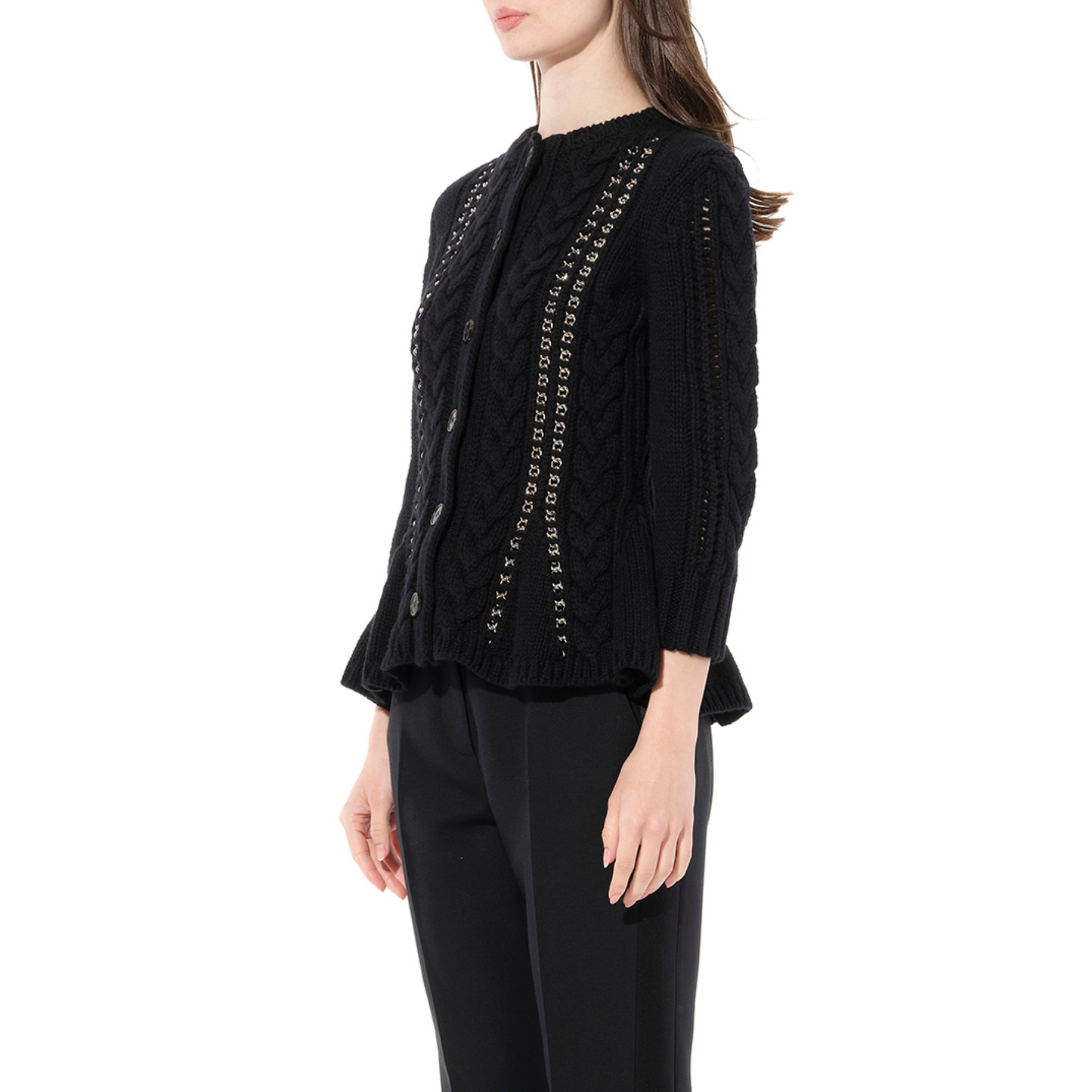 Peplum Cardigan in Black