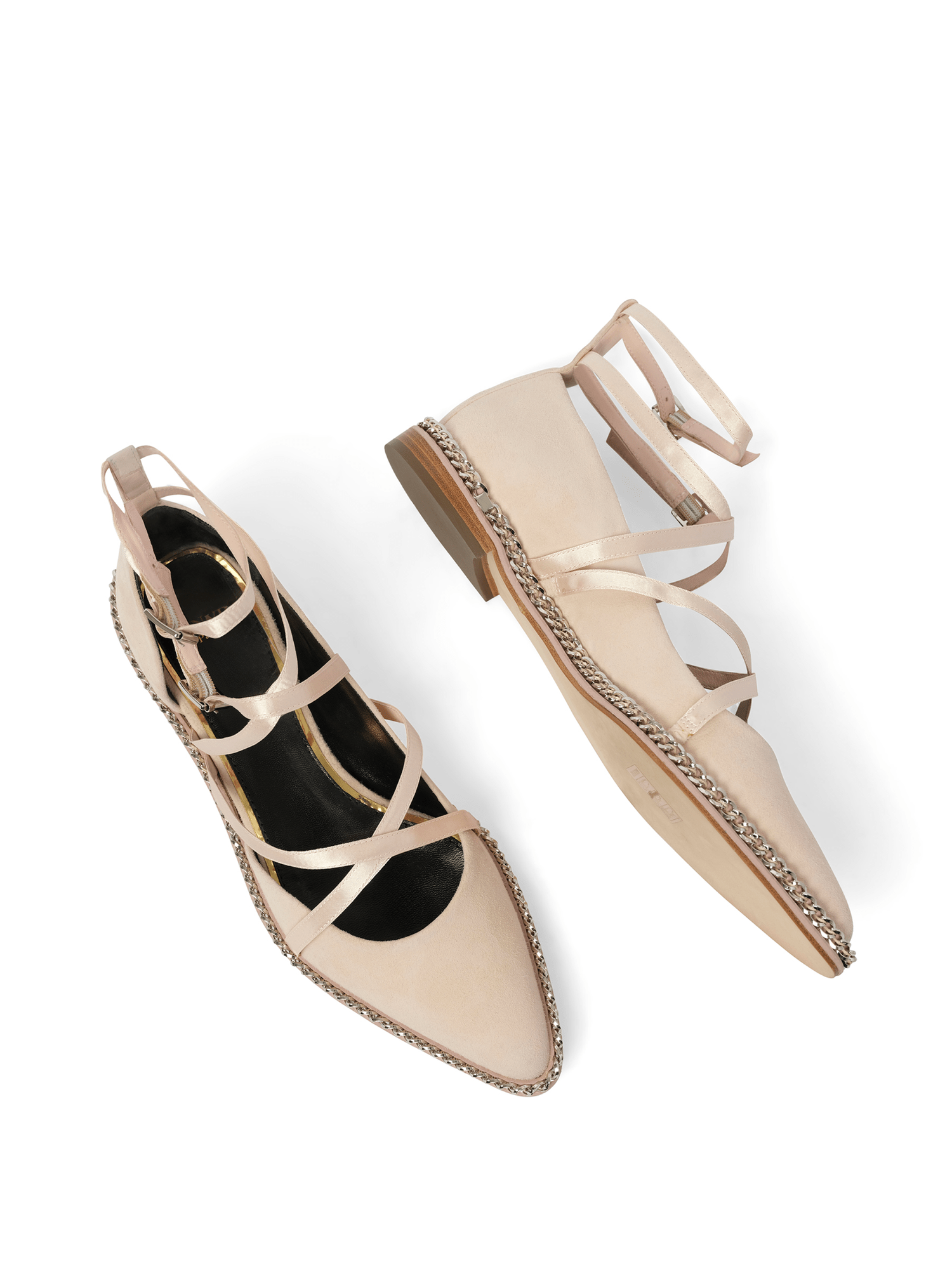 Laced Ballerina in Pink Top View | LANVIN