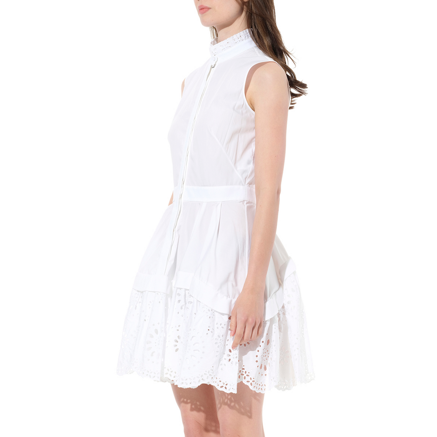 Brod Anglse Mini Dress in White