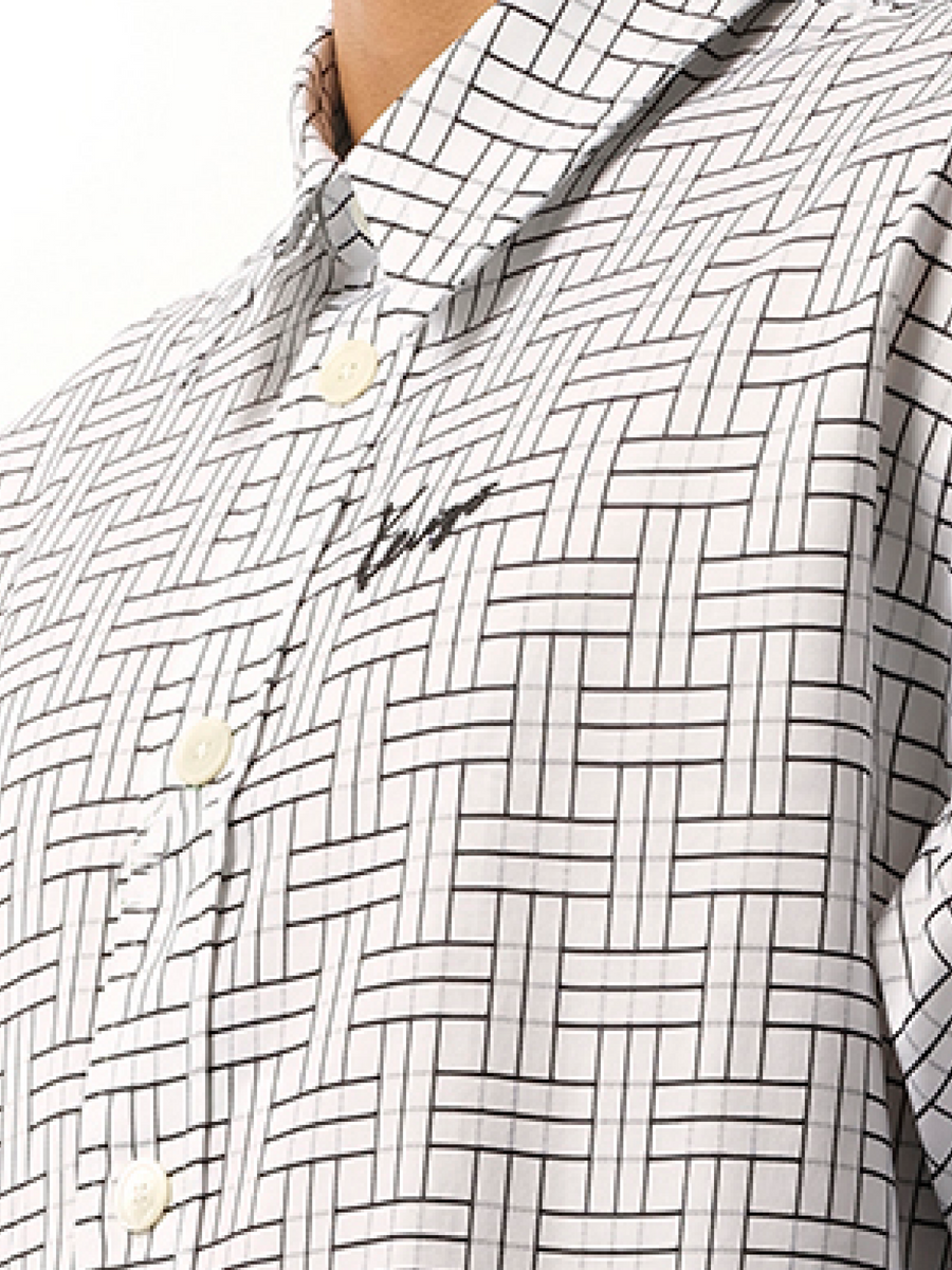 Kenzo Weave Oversized Shirt in White