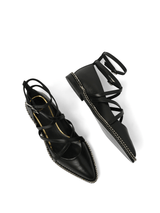 Laced Ballerina in Black Top View | LANVIN