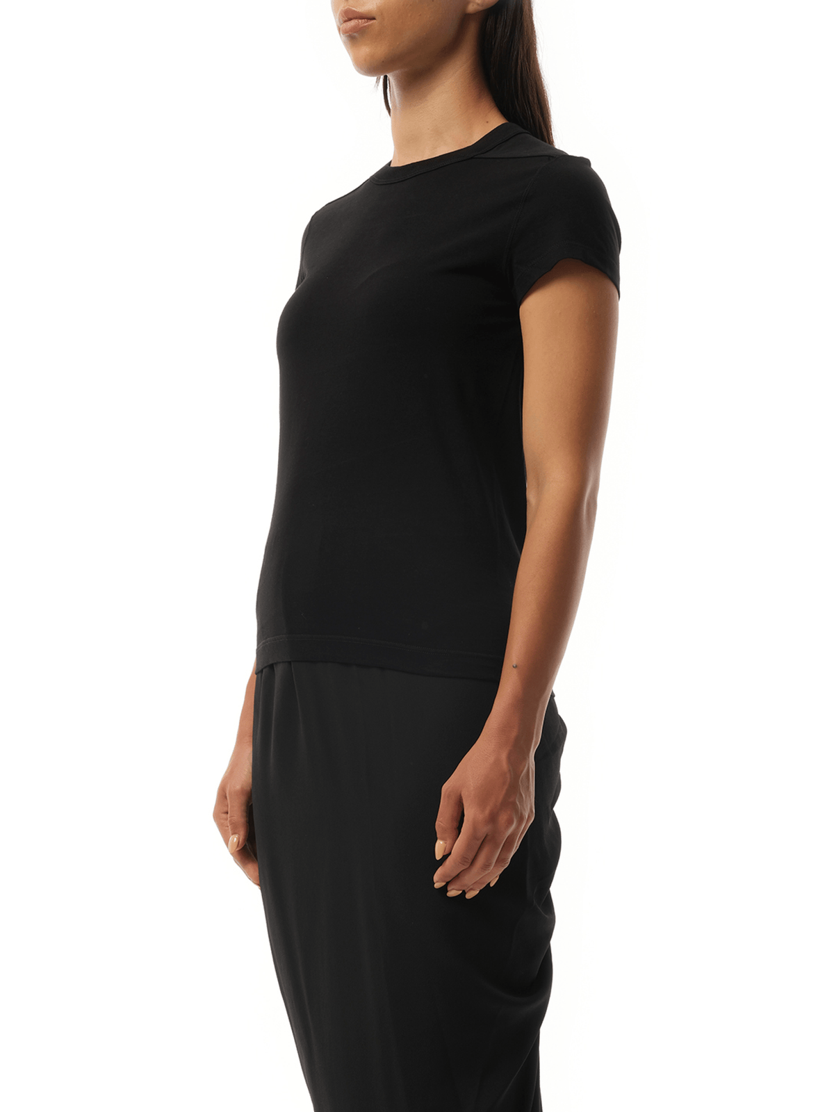 Rick Owens Cropped Level T-Shirt in Black